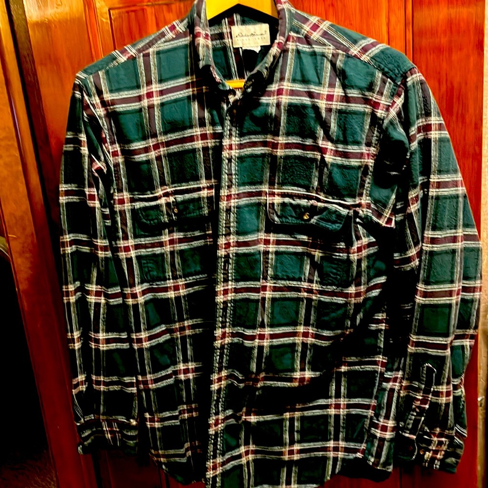 Vintage Eddie Bauer Bainbridge Flannel Shirt. Mens Tall/ Ultralong 100% cotton